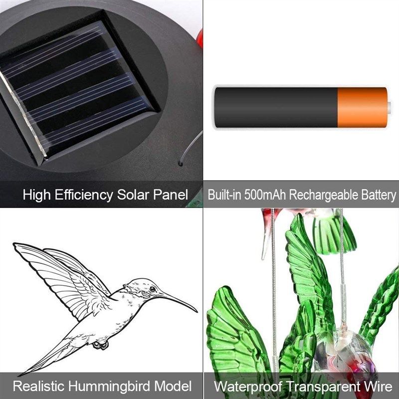 Lampa solara suspendată - Colibri - cu LED RGB