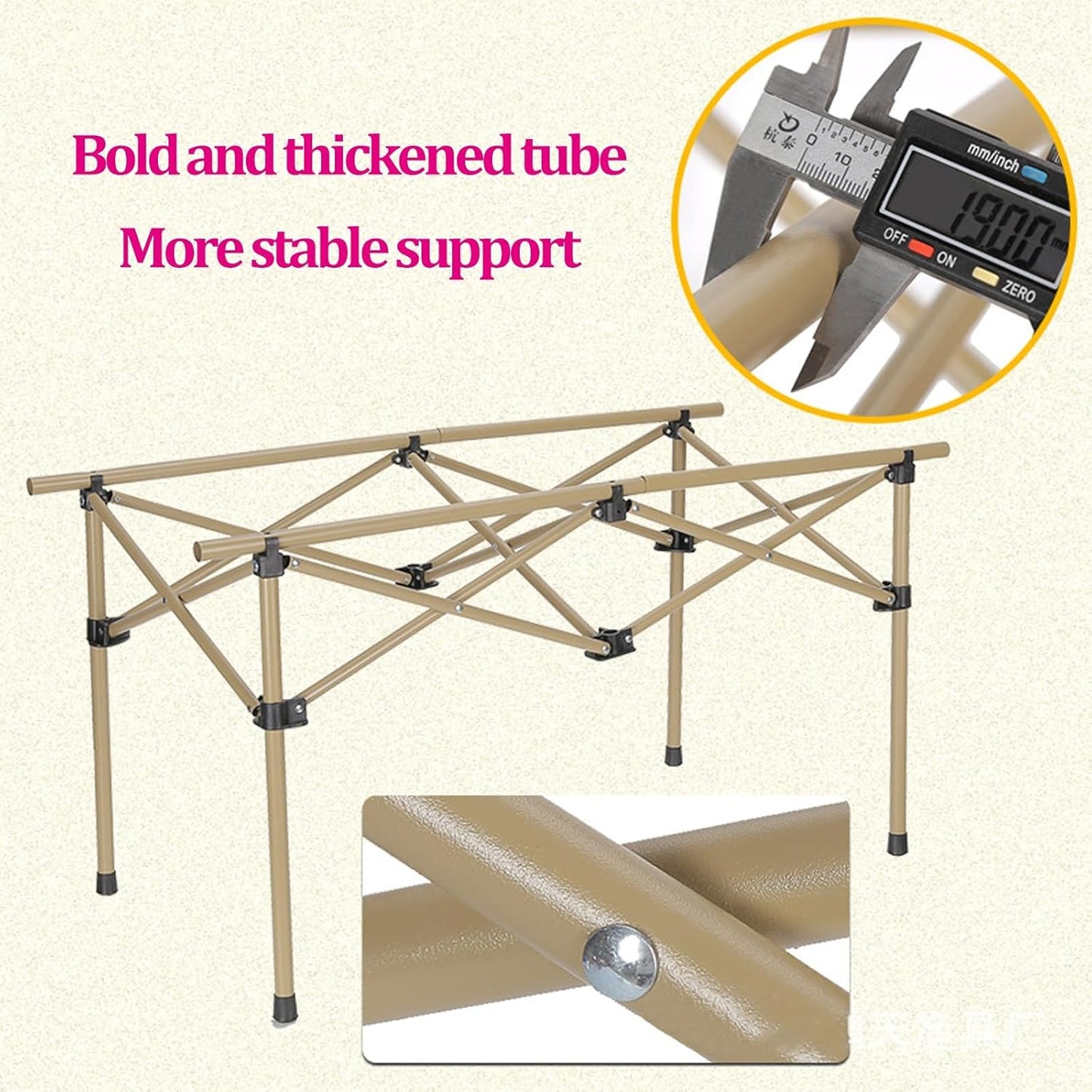 Masa Pliabila Pentru Camping, Aluminiu, 95 x 55 x 50cm + Geanta de transport inclusa