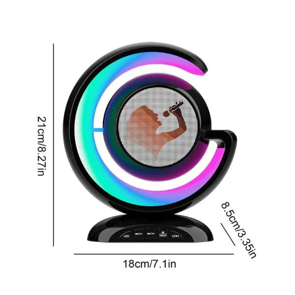 Set Karaoke Cu Boxa Wireless si Microfon, Lumina LED RGB