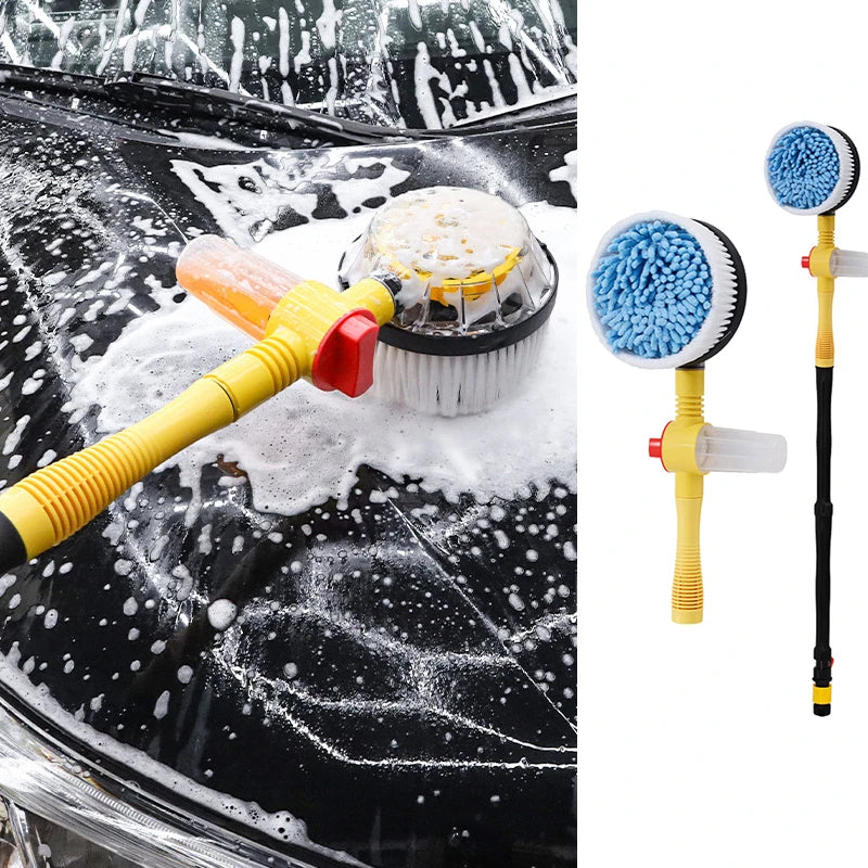 Perie auto cu rotatie si recipient detergent