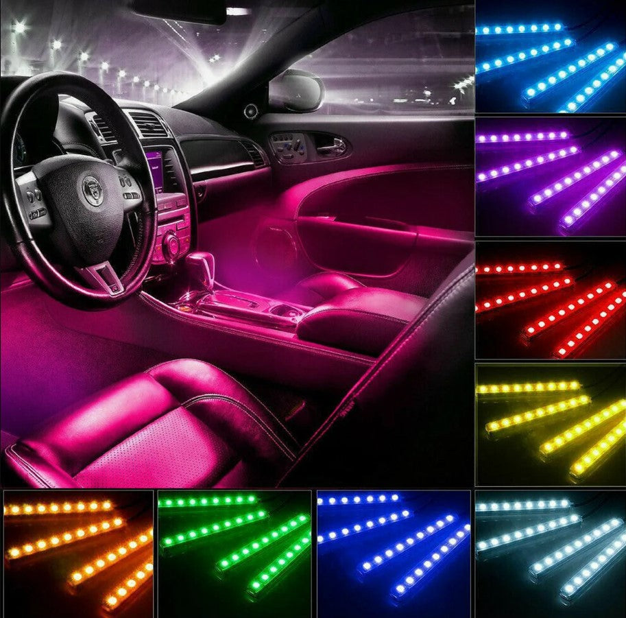 Set 4 benzi LED RGB, 9LED/banda, 12V, telecomanda, senzor