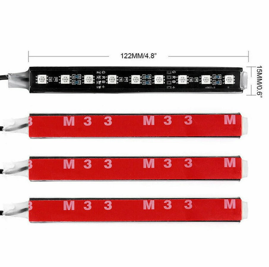 Set 4 benzi LED RGB, 9LED/banda, 12V, telecomanda, senzor
