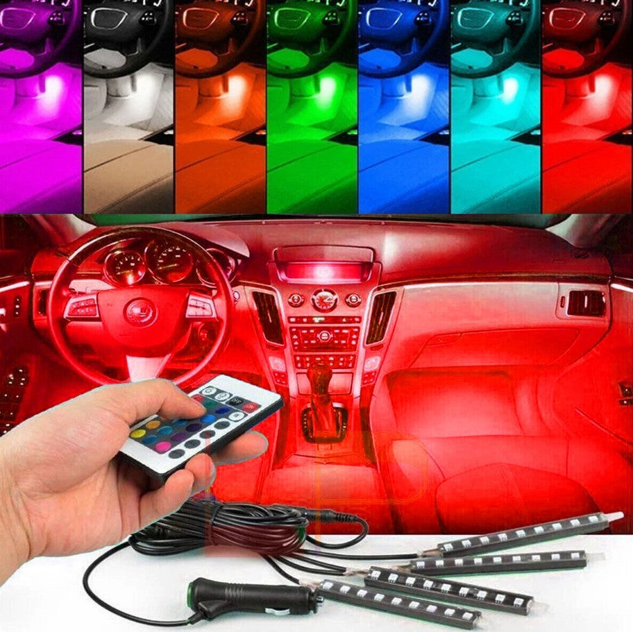 Set 4 benzi LED RGB, 9LED/banda, 12V, telecomanda, senzor