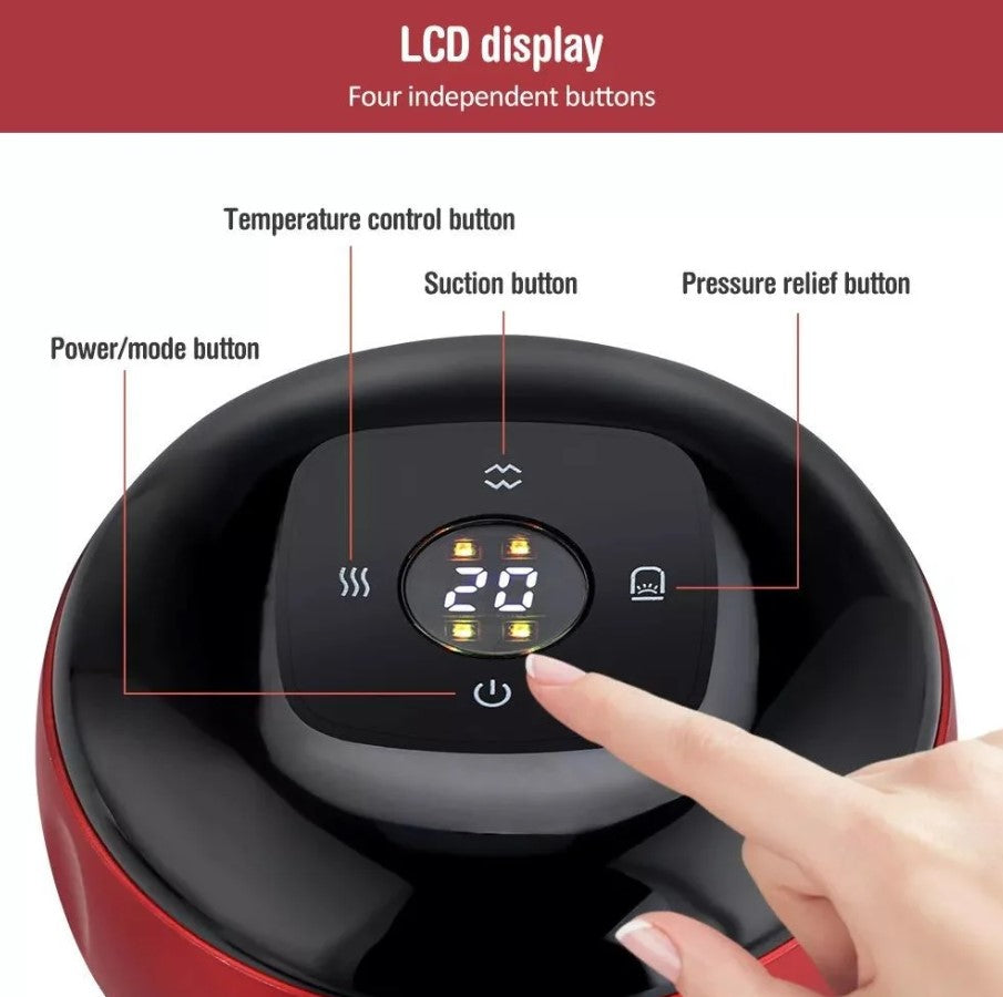 Aparat de masaj cu vacuum electric Terapie prin ventuze 12 niveluri de presiune si incalzire