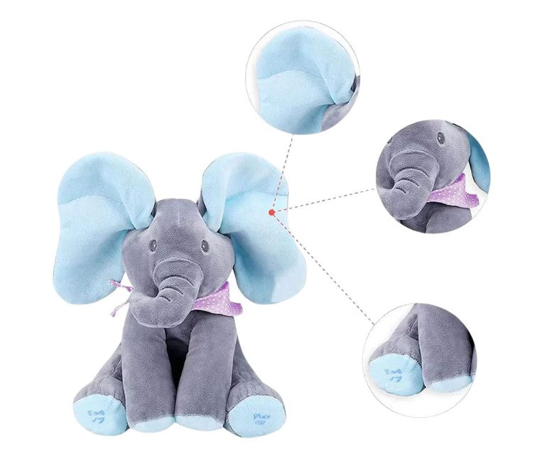 Jucarie interactiva elefant, peek a boo, canta si vorbeste, limba engleza
