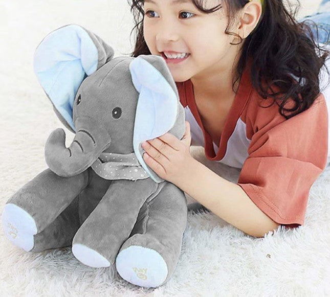 Jucarie interactiva elefant, peek a boo, canta si vorbeste, limba engleza