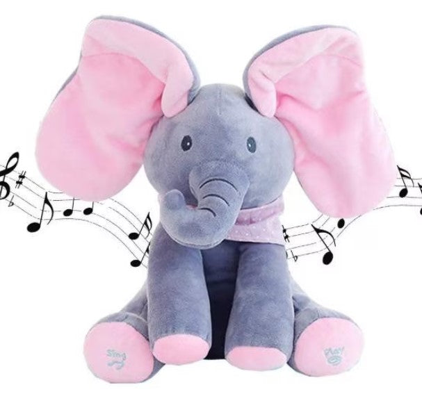 Jucarie interactiva elefant, peek a boo, canta si vorbeste, limba engleza