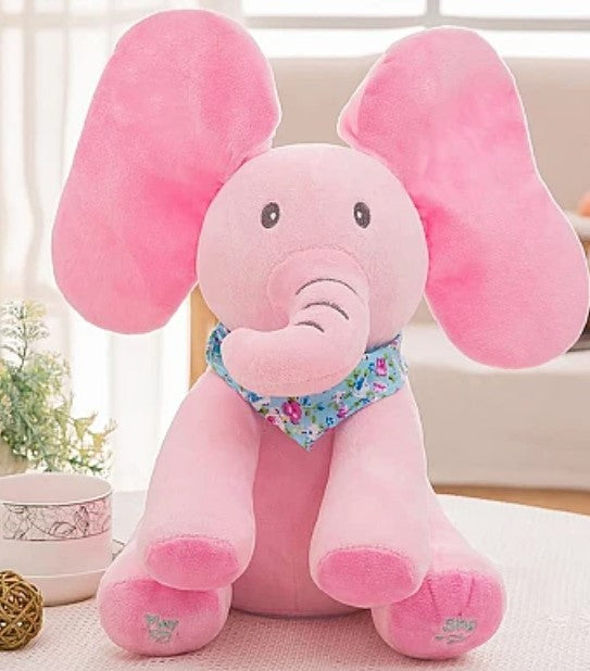Jucarie interactiva elefant, peek a boo, canta si vorbeste, limba engleza