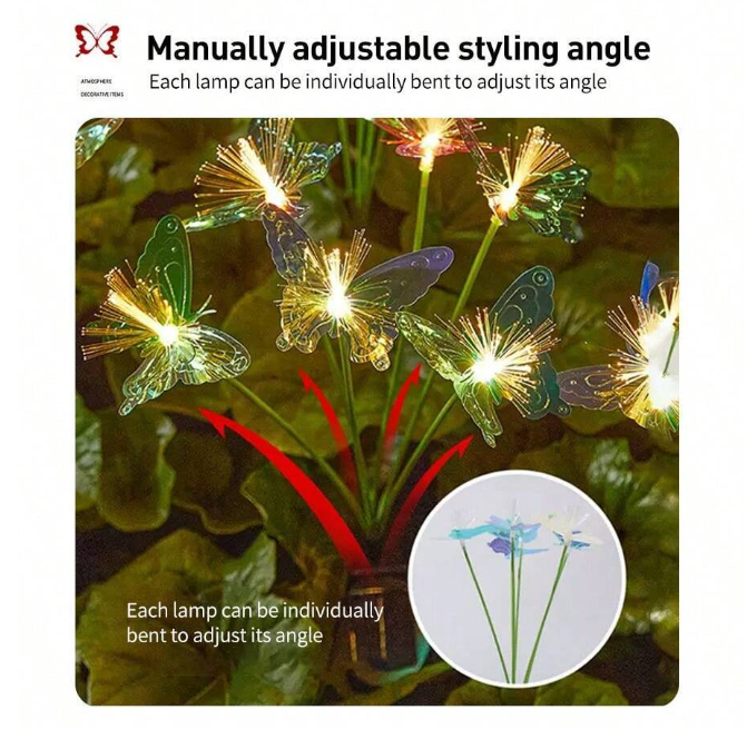 Set lampi solare model fluture cu fibra optica
