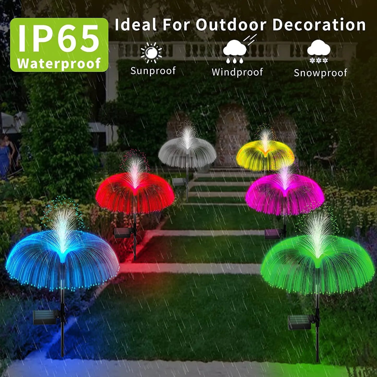 SET 2x Lampa solara Palmier RGB