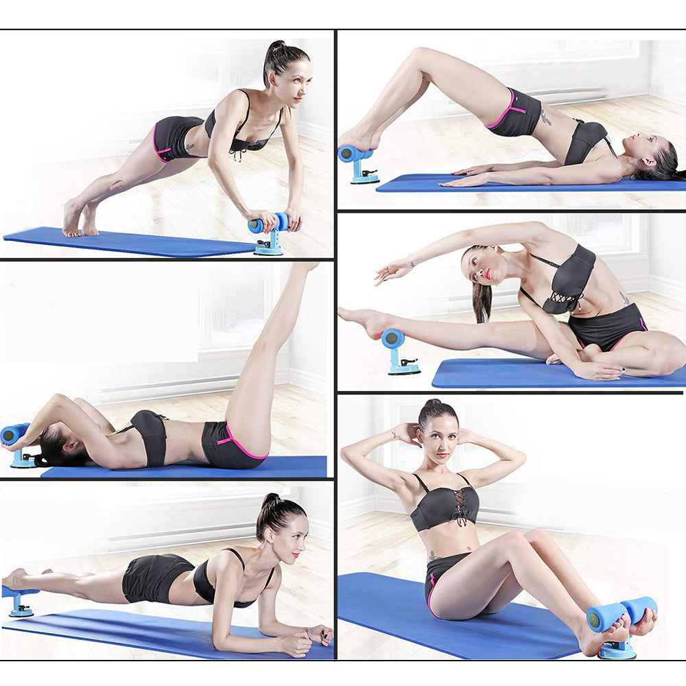 Aparat fitness cu ventuza si suport pentru picioare