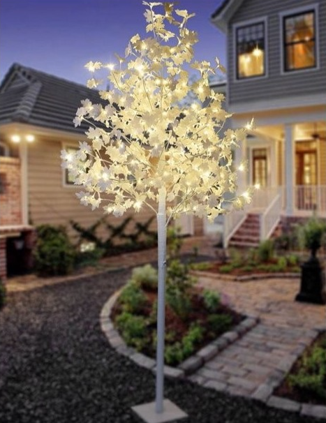Copac ornamental decorativ inaltime 160 cm cu 128 Led, alb
