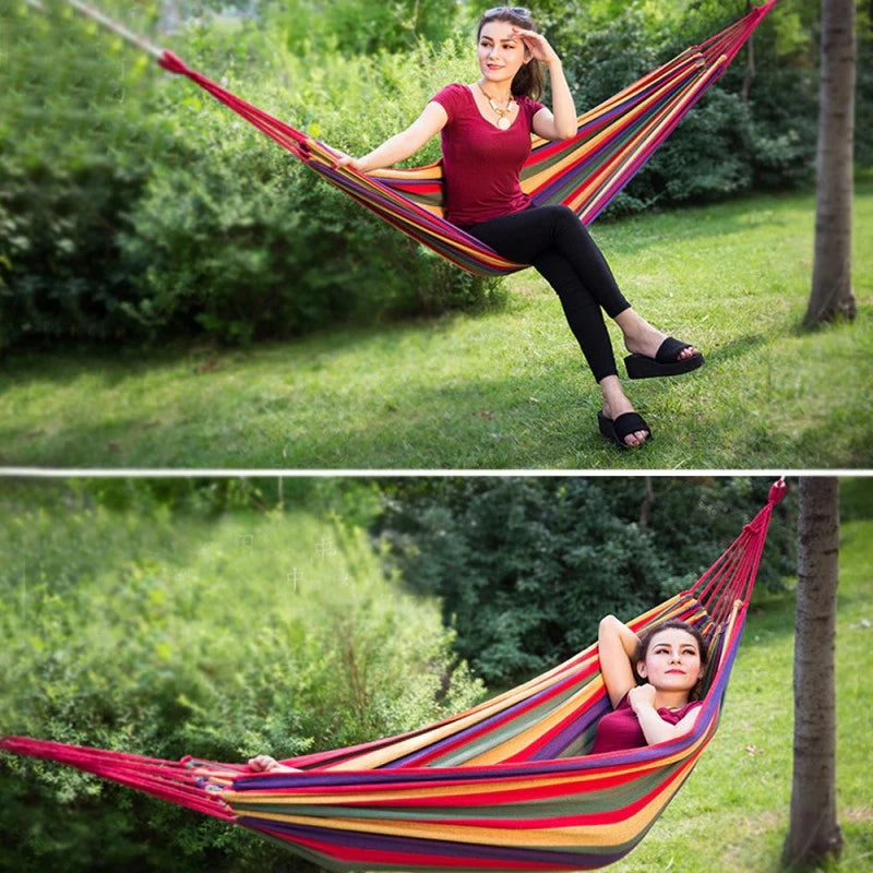 Hamac din bumbac pentru o vara relaxanta