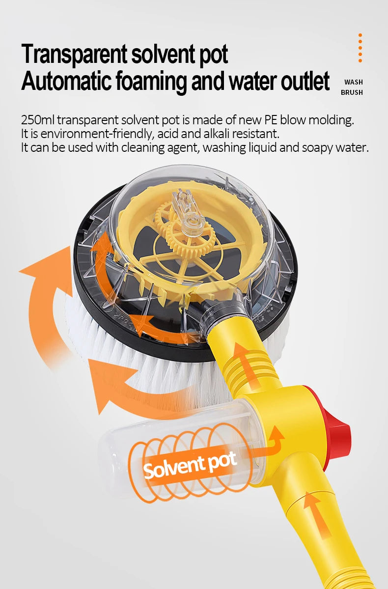 Perie auto cu rotatie si recipient detergent