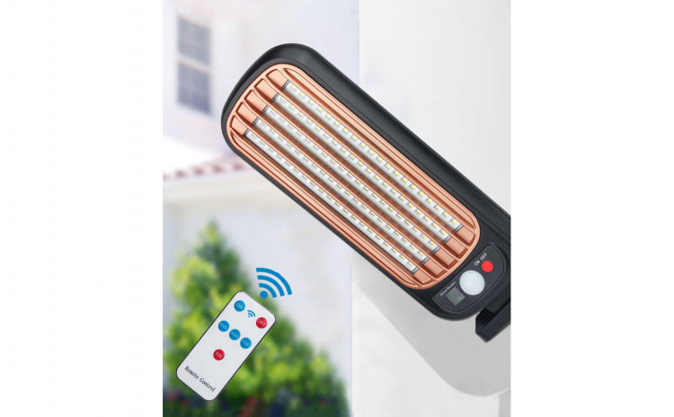 Lampa Solara Exterior IP65 Profesionala, 100LED, Senzor Miscare, Telecomanda