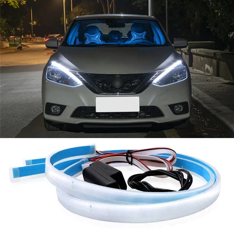 Set 2 benzi LED Matrix 30 cm pentru faruri - alb si galben