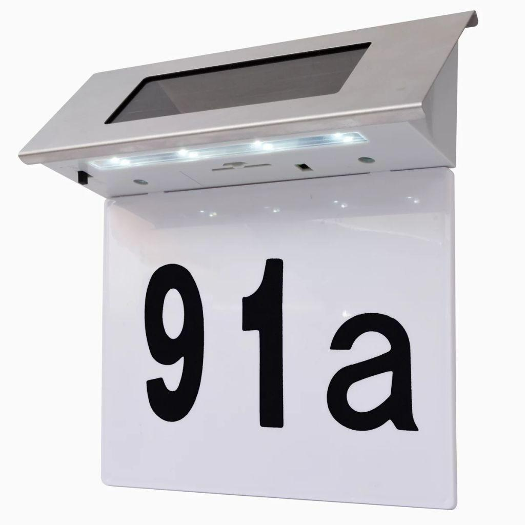 Numar de casa LED cu incarcare solara