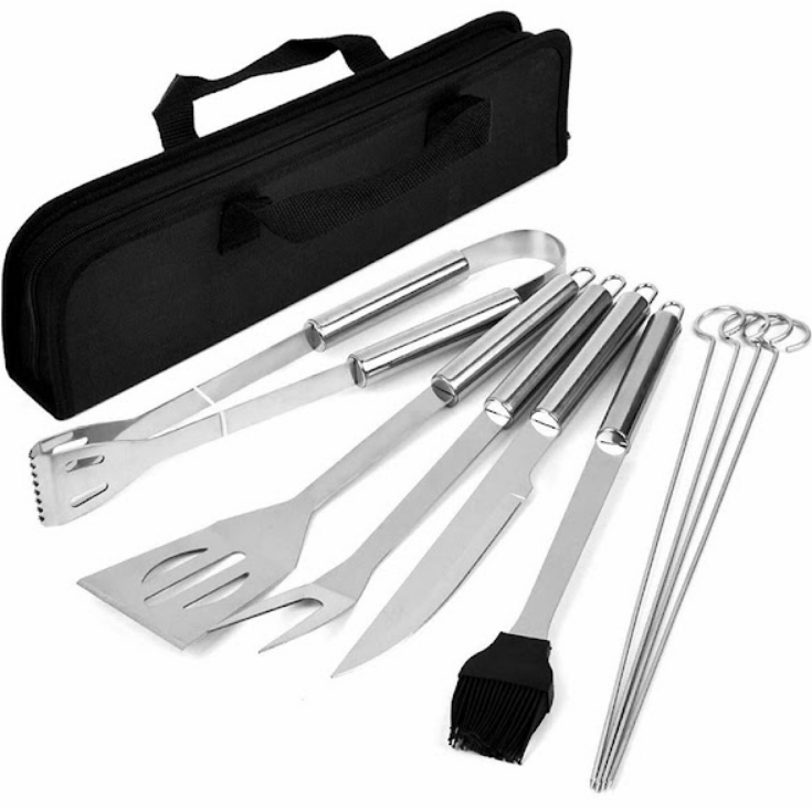 Set 9 ustensile gratar cu geanta pentru depozitare