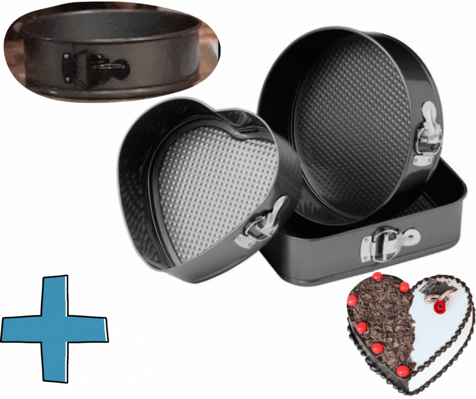 Set 3 forme pentru prajituri - forma rotunda, patrata si inima + CADOU