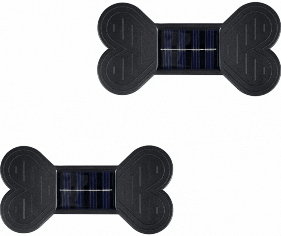 Set 2 lampi solare cu lumina bidirectionala, LED Bone, Alb cald