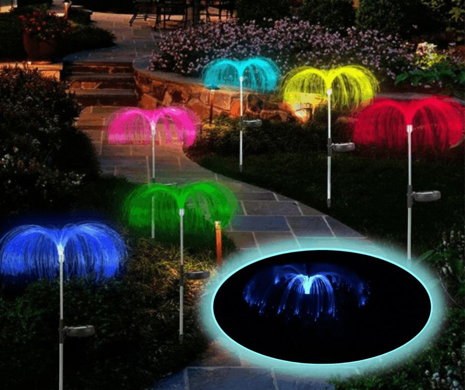 SET 2x Lampa solara Palmier RGB