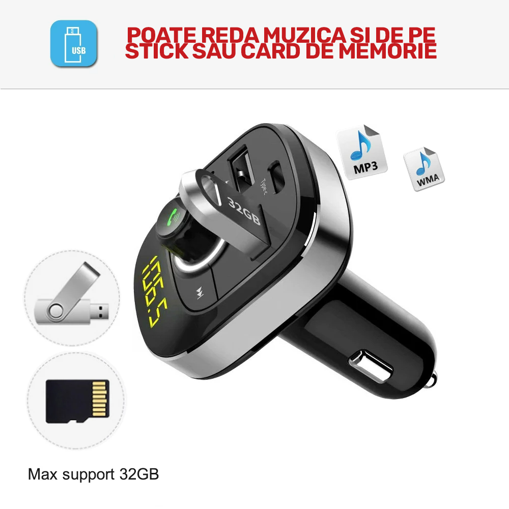 Modulator C4 Bluetooth 5.0 cu incarcare RAPIDA si luminca RGB 7 culori
