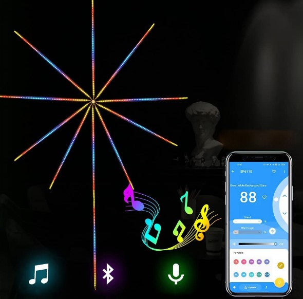 Banda Led RGB artificii, Control APP Bluetooth, 16 milioane culori
