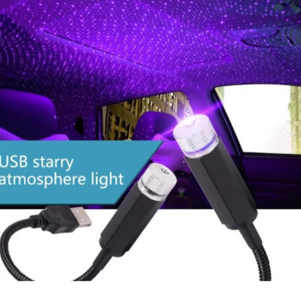 Proiector LED cu alimentare USB pentru plafonul masinii ROSU/MOV