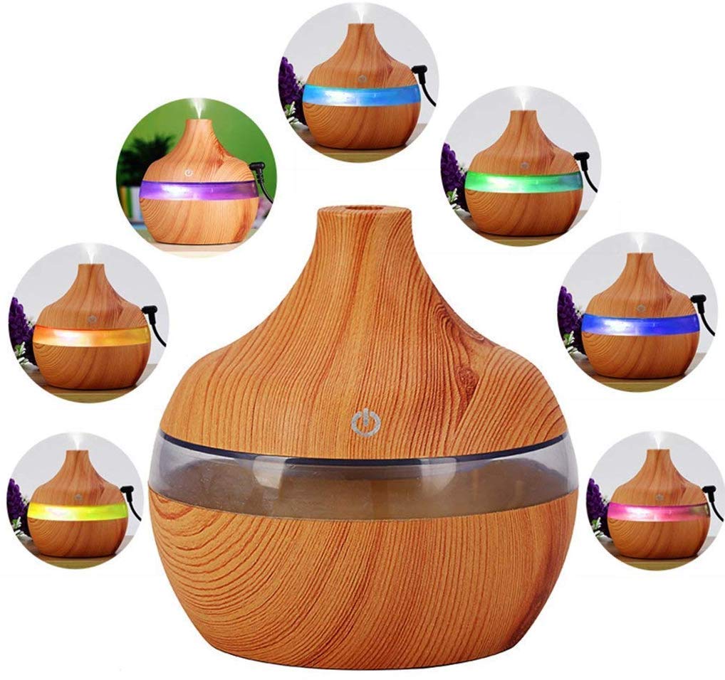 Difuzor de aromaterapie, 7 culori ambientale + 1 sticluta ulei