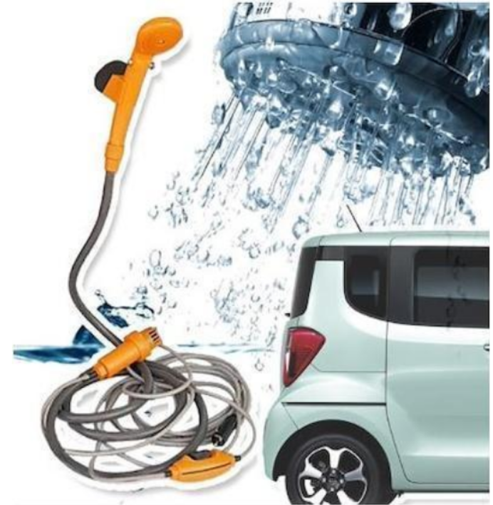 Set dus auto portabil pentru camping, 12 V