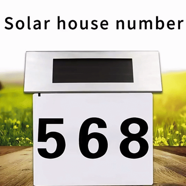 Numar de casa LED cu incarcare solara