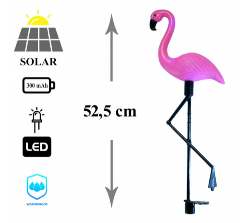 Set 3 x LAMPI SOLARE PENTRU GRADINA, FLAMINGO