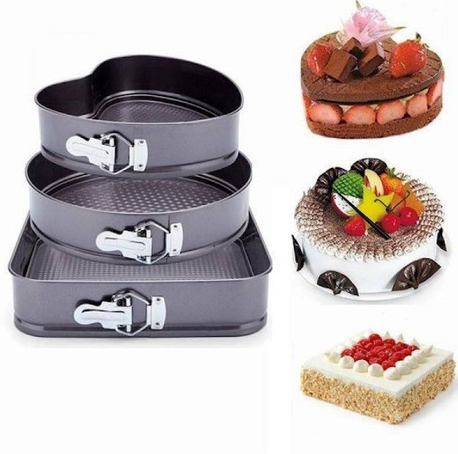 Set 3 forme pentru prajituri - forma rotunda, patrata si inima + CADOU