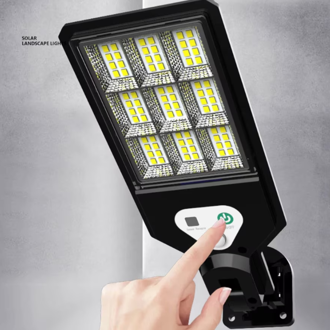 Lampi Solare de Perete cu 72 LED-uri COB, 50W, 3 Moduri de Functionare, Telecomanda, Senzor de Miscare si Lumina