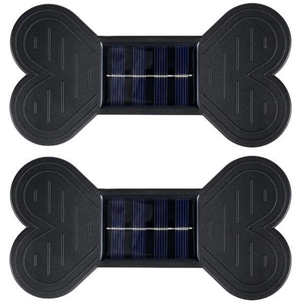 Set 2 lampi solare cu lumina bidirectionala, LED Bone, Alb cald