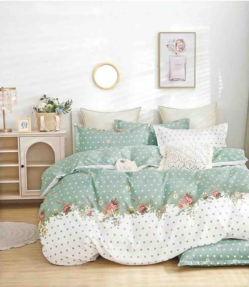 Lenjerie pat 1 PERSOANA, BUMBAC FINET, 4 piese - Diverse modele