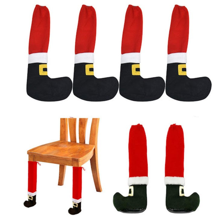 Set 4 x husa picior masa/scaun, decoratiune Craciun