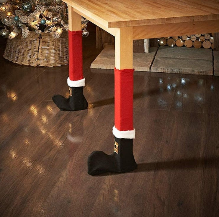 Set 4 x husa picior masa/scaun, decoratiune Craciun