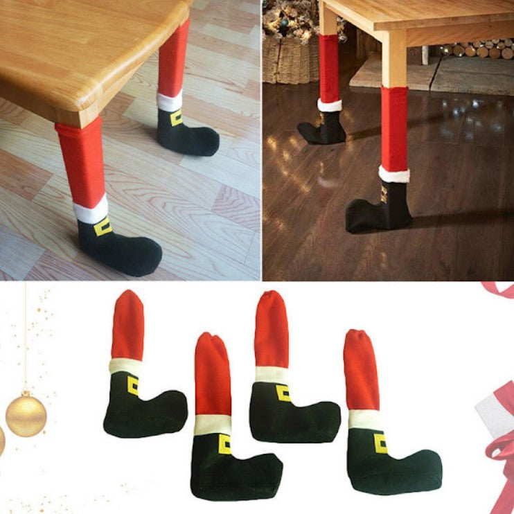 Set 4 x husa picior masa/scaun, decoratiune Craciun