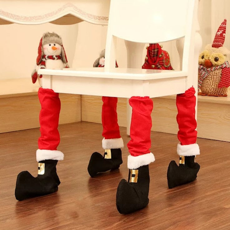 Set 4 x husa picior masa/scaun, decoratiune Craciun