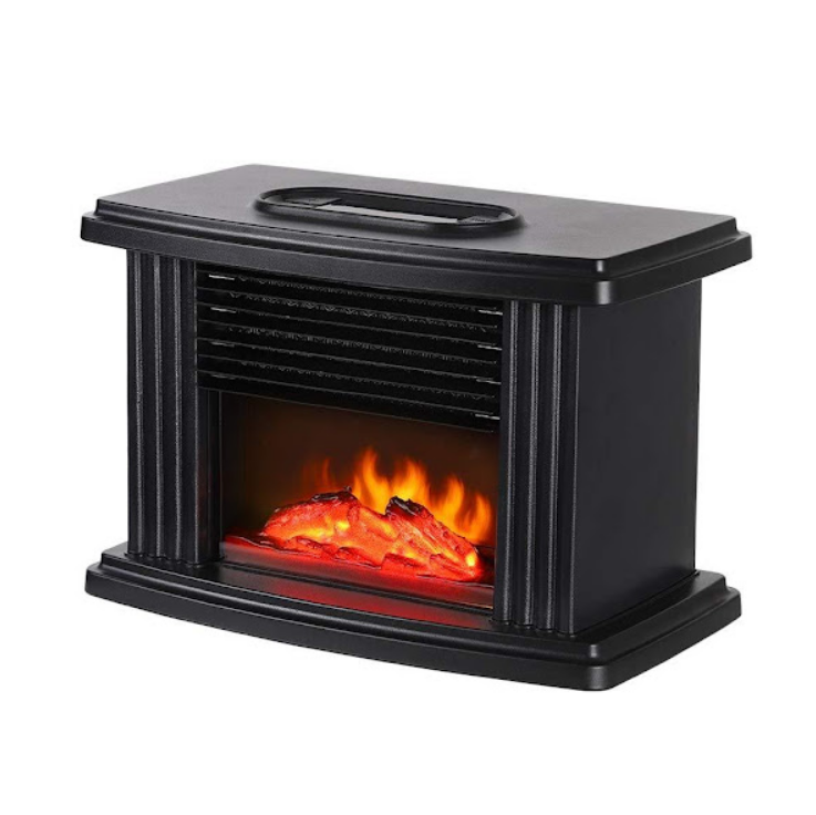 Semineu incalzitor cu flacara mini 500-800 W, telecomanda inclusa