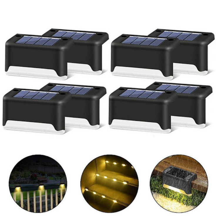Set lampi solare pentru trepte sau terase, senzor de lumina