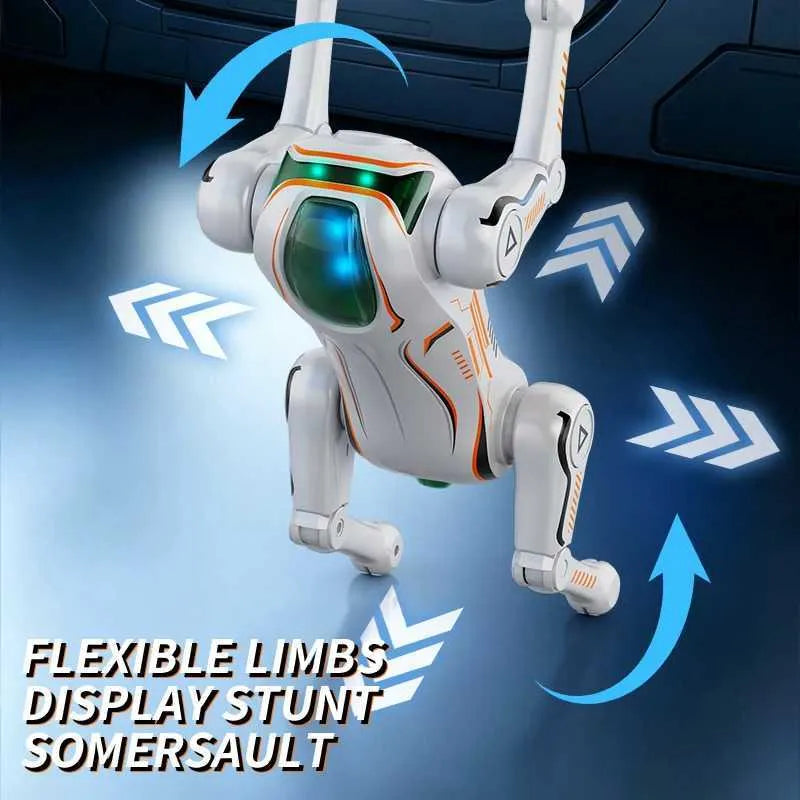 Caine Robot Inteligent Bionic cu Control Vocal si Telecomanda, Jucarie Interactiva, Dans, Programare, Rostogoliri 360° si Acrobatii
