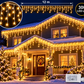 Instalatie franjuri 300 LED, 12 Metri lungime, Multicolor / Alb Cald / Alb Rece