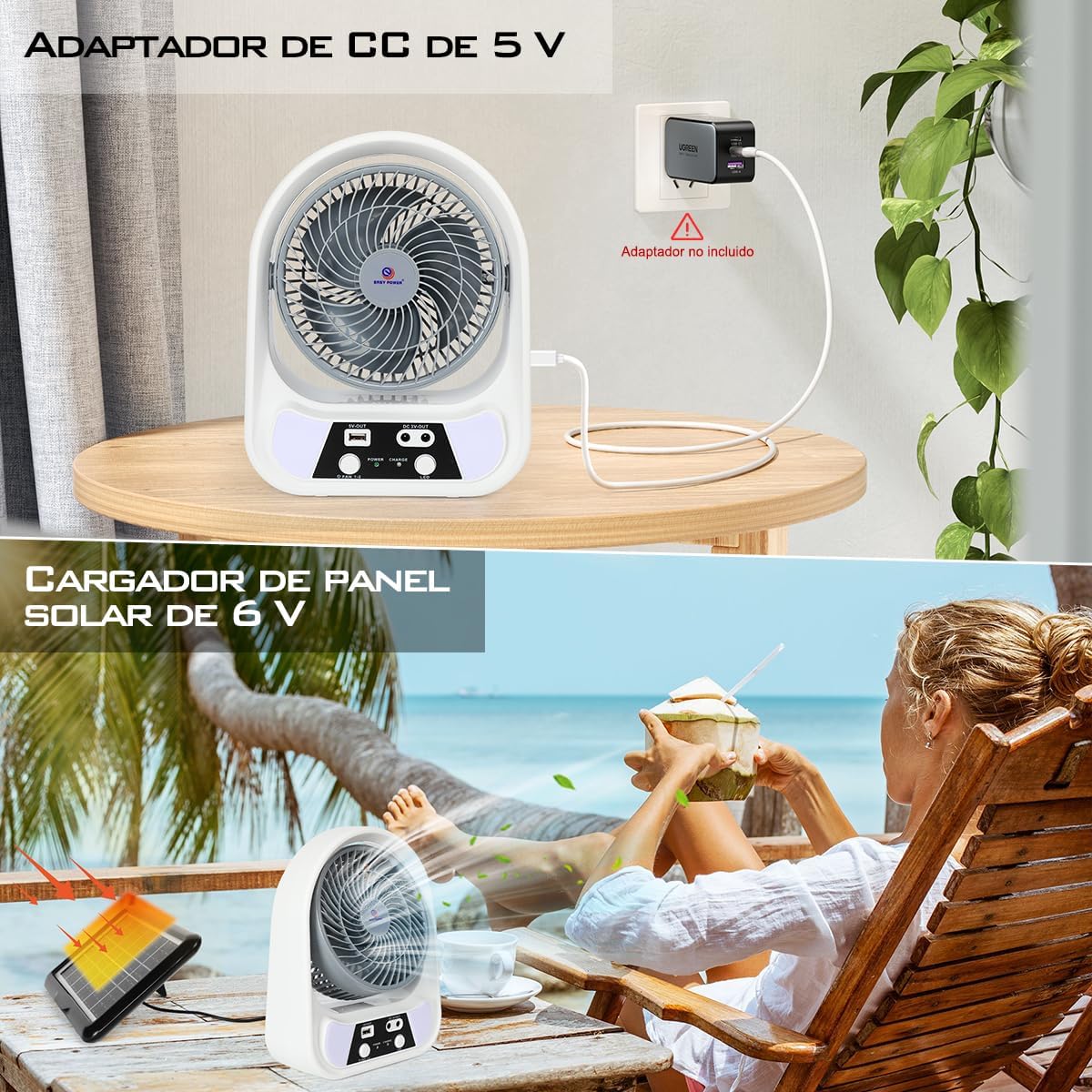 Ventilator Solar Portabil 3-în-1 cu 2 Becuri LED și Funcție Powerbank – Ideal pentru Camping și Situații de Urgență