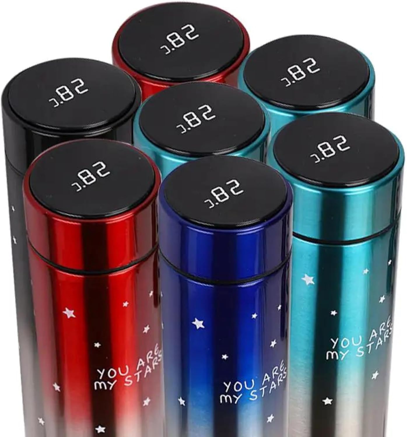 Set 2 x Termos Smart cu afisaj LED, Inox, 500 ml