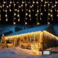 Instalatie franjuri 12m 300Led sau 25m 600Led cu FLASH. Diferite culori