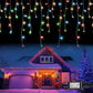 Instalatie franjuri 12m 300Led sau 25m 600Led cu FLASH. Diferite culori