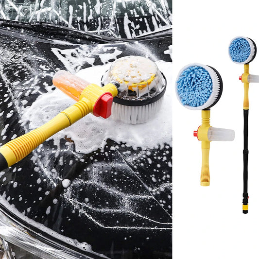 Perie auto cu rotatie si recipient detergent