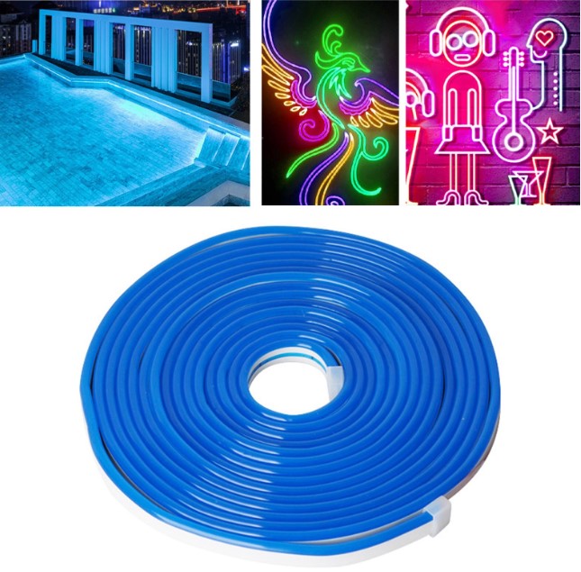 Banda LED neon flexibila 5m alimentare 220 V - 6 culori disponibile